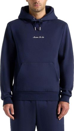 Mani&egrave;re De Voir Signature Regular Fit Hoodie in Navy at Nordstrom, Size Xx-Large