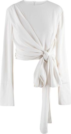 16Arlington 16Arlington White Long Sleeve Bow Tie Blouse Size XS