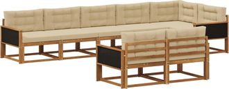 vidaXL Conjunto De Sof&aacute;s De Exterior 8 Uds. Natural Y Beige Vidaxl