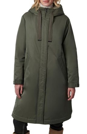 Bernardo Hooded Raincoat with Removable Hooded Bib in Dusty Olive/Sage at Nordstrom, Size X-Small