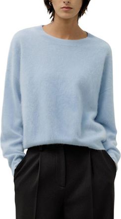 LilySilk Classic Round Neck Cashmere Sweater for Women in Illusion Blue at Nordstrom, Size Medium
