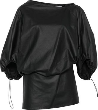 Alexander Wang Zip-neckline Balloon-sleeve Mini Dress
