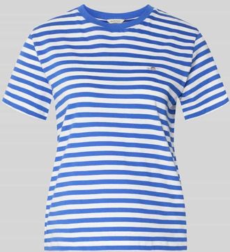 GANT T-Shirt mit Rundhalsausschnitt und Label-Stitching in Royal, Gr&ouml;&szlig;e XXL