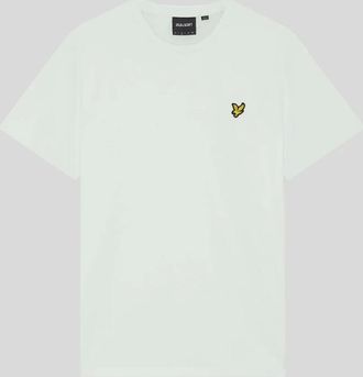 Lyle & Scott Mens Lyle & Scott Cotton Crew Neck T-Shirt - Blue Ice - White - Size: 40