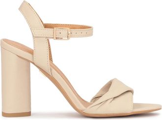 Kazar Leren sandalen op een aantrekkelijke hak - Dames - Sandalen met hakken - Beige - 40 EU - Leer - Schoenen