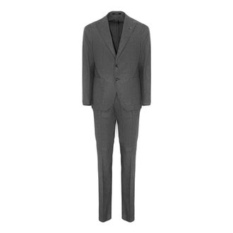 Tagliatore Kostuums, Heren, Grijs, L, Wol, Single-breasted pak