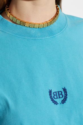 Balenciaga Brass Necklace With Logo, Womens, Gold