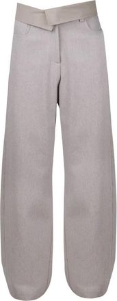 Alysi Wide Broeken - Dames - Wijde Broeken - Beige - XS - Katoen - Broeken