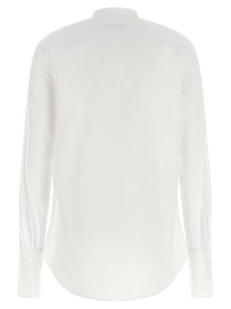 Fendi Poplin with Plastron Piqu&eacute; Blouse - White