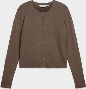 Contemporaine Womens Fine-knit crew-neck Cardigan Sweater