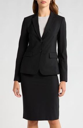 Theory Carissa Stretch Wool Classic Suit Jacket in Black at Nordstrom Rack, Size 00
