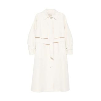 Herno Trench Coats, female, White, Size: M Fresh Crinkle Woven Belted Trench Coat