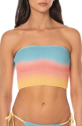 Maaji First Light Nalu Smocked Bikini Top in Open Pink at Nordstrom, Size Medium