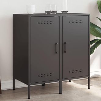 Berkfield Home Sideboards 2 pcs Black 36x39x79 cm Steel | Size: 36 x 39 x 79 cm