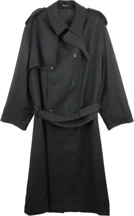 Yohji Yamamoto K-Chin Flap trench coat - men - Wool - 3 - Black