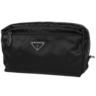 Prada Pre-owned Vintage Pouch - Dames - Pre-owned - Zwart - Maat: ONE Size Leer