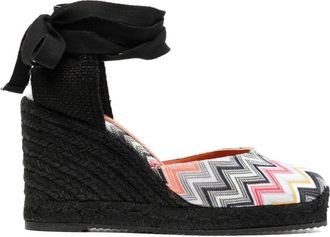 Missoni 100mm zigzag-pattern espadrilles - women - Cotton/Natural Fibres/Cotton - 39 - Black