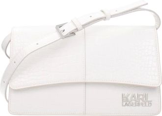 Karl Lagerfeld Bolso Cruzado con Acabado Cocodrilo - Bags - Mujer - Blanco - ONE SIZE