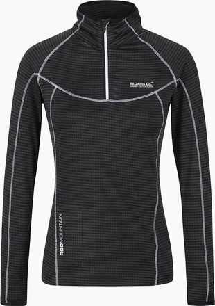Regatta Womens Yonder Stitched Detail Zip Neck Raglan Sleeve Sweatshirt - Black - Size: 16