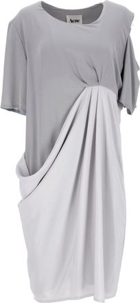 Acne Studios Asymmetric Draped Dress in Grey Polyester