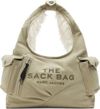 Marc Jacobs Tassen, Dames, Groen, ONE Size, Katoen, Sack Bag In Cargo Fur Canvas