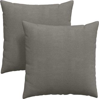 vidaXL Cojines De Sof&aacute; 2 Pcs Gris Claro 80 X 80 Cm Tela De Pana Vidaxl