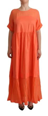 Twin-Set Twinset Cotton Blend Short Sleeves Maxi Shift Womens Dress