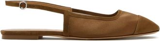 Aeyde Geraldine Satin Toe-Cap Ballerinas - Dames - Ballerinas - Bruin - 37 EU - Leer - Schoenen
