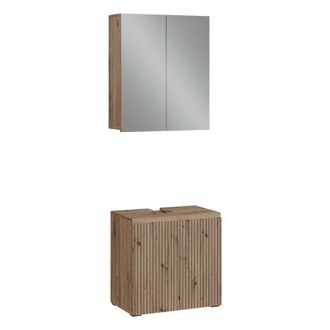 Vicco Conjunto De Muebles De Ba&ntilde;o Takumi, Roble Artesanal, 2 Piezas, Vicco