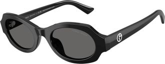 Giorgio Armani Ovale Zonnebril - Dames - Zonnebrillen - Zwart - 49 MM - Accessoires