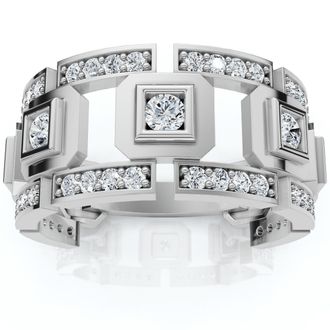 Pompeii3 1 1/4Ct Diamond Ring Mens Lab Grown Wedding Band in 10k White or Yellow Gold