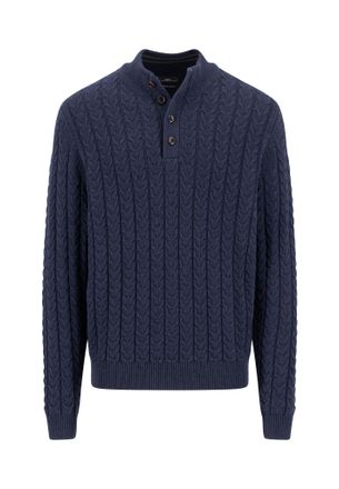 Fynch-Hatton Troyer FYNCH-HATTON, Herren, Gr. 4XL, navy, Strick, Obermaterial: 65% Baumwolle, 35% Wolle, unifarben, normal h&uuml;ftbedeckend, Rundhals, Flachstrickb&uuml;nd