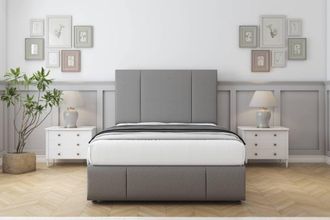 Comfort Beds Arya Dumfries Divan Set No Drawers-26 Headboard-Footboard in Light Grey | Size: Super King