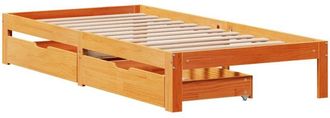 vidaXL Bed Frame with Drawers without Mattress Wax Brown 90x190 cm Single vidaXL
