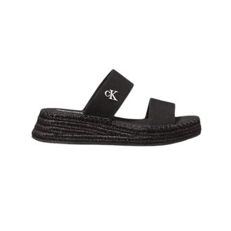 Calvin Klein Sliders, female, Black, Size: 7 US Sporty Sandals with Platform Sole