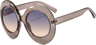 Generic Large Frame Women Outdoor Sunglasses Commuter Men Vacation Decorative Sun Glasses(Grey)