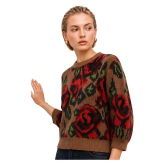 Kocca Truien & Vesten, Dames, Bruin, XL, Wol, Gebreide trui met ronde hals