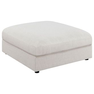 Duncan NYC Beige Square Upholstered Ottoman