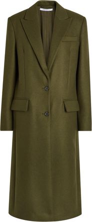 Another Tomorrow Tailored Wool Coat - Dark Green - S (UK8-10 / S)