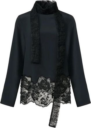 Fabiana Filippi Crepe de Chine Top - Dames - Blouses - Zwart - M - Overhemden