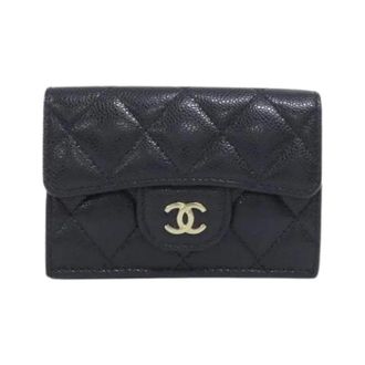 Chanel Pre-owned Timeless Classic Caviar Skin Portemonnee - Dames - Pre-owned - Zwart - Maat: ONE Size Leer