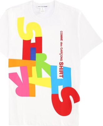 Comme Des Gar&ccedil;ons White Graphic Crew Neck T-Shirt