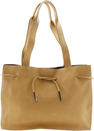 Gucci Beige Leather Tote Bag (Pre-Owned)