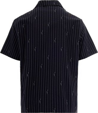 Lacoste Mens Shirt Twill Black-White Cotton Black/white