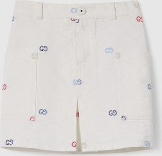 Gucci Kids - GG Cotton Skirt, White, Ready-to-wear