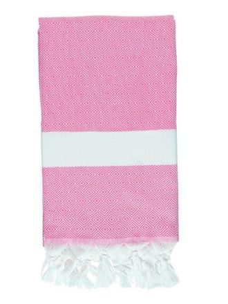 Anaya with Love Charleston Stripe Turkish Cotton Beach Towel in Bright Pink at Nordstrom