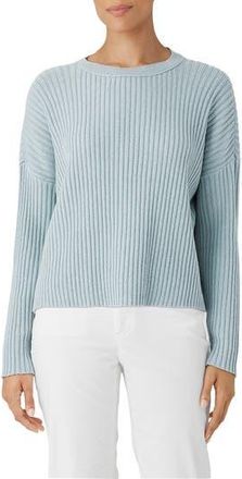 Eileen Fisher Organic Cotton Blend Rib Sweater in Frost at Nordstrom Rack, Size Large