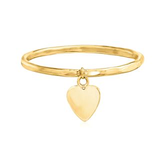 Ross-Simons 14kt Yellow Gold Heart Charm Ring