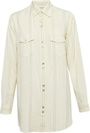 Saint Laurent Gestreept blouse - Wit