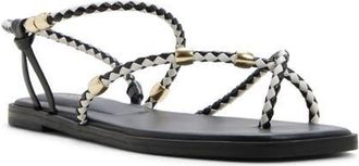 Aldo Loucinda Ankle Strap Sandal in Black/White at Nordstrom, Size 6.5